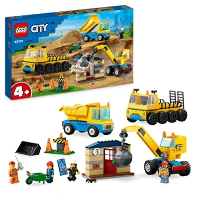 Image de LEGO® City 60391 Les camions de chantier et la grue à boule démolition