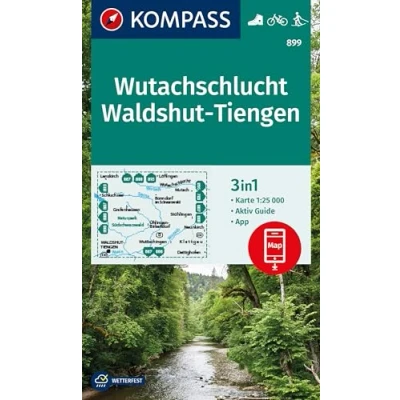 Afbeelding van KOMPASS Wanderkarte 899 Wutachschlucht, Waldshut Tiengen 1:25.000