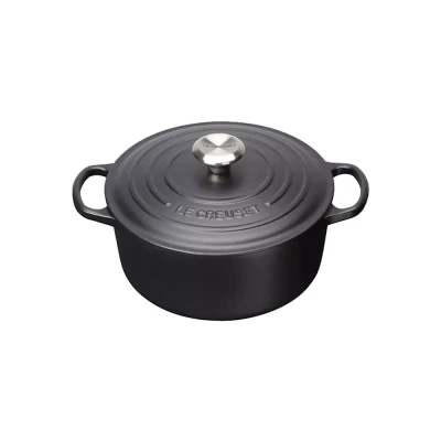 Afbeelding van Le Creuset Lc Ronde Braad /Stoofpan 28Cm Mat Zwart Rvs Knop