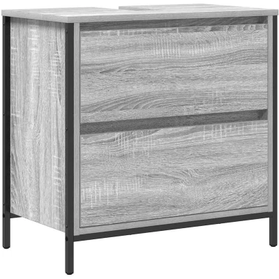 Afbeelding van Badkamerkast met lades 60x34,5x60 cm grijs Sonoma