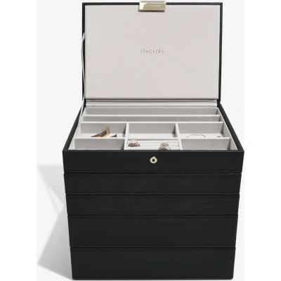Afbeelding van STACKERS BLACK Sieradendoos Juwelendoos Sieradenhouder Sieraden Organizer