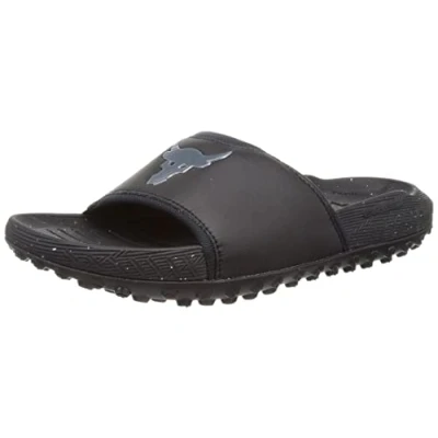 Afbeelding van Under Armour Unisex Project Rock 3 Slides, (001) Zwart/Zwart/Pitch Gray, 9, US