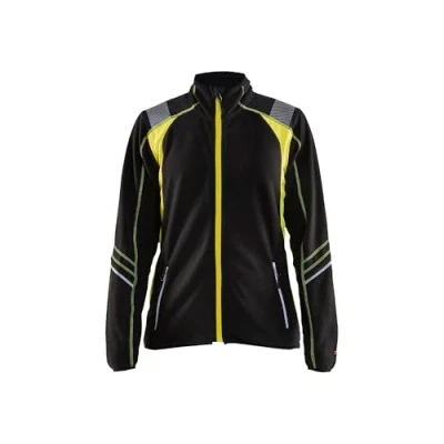 Afbeelding van Blaklader Dames Microfleecevest 4973 1010 Zwart/High Vis Geel XL