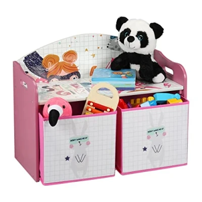 Afbeelding van Relaxdays speelgoedkast met manden speelgoed organizer kinderkamer lage kinderkast