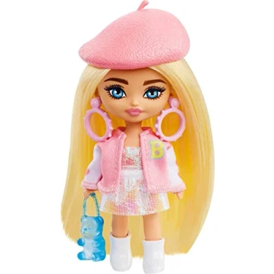 Afbeelding van Barbie Extra Mini Mini&#039;s Pop 8.3 cm groot Super Cute Inclusief Standaard Met baret