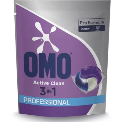 Afbeelding van 4x Omo Professional Wasmiddel capsules Pro Formula Active Clean 3in1 Caps 80 stuks