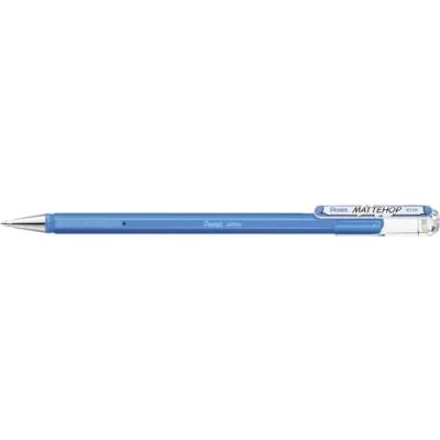 Afbeelding van Pentel K110 VSX Mattehop Gel rollerball met inkt hoge dekking, matte afwerking, model dop, 1 stuk, hemelsblauw