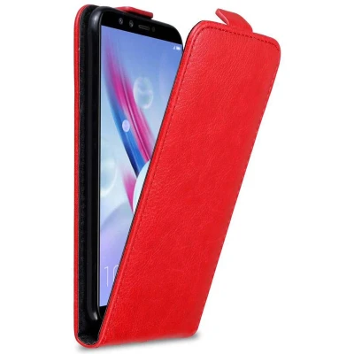 Afbeelding van Cadorabo Hoesje geschikt voor Honor 9 LITE in APPEL ROOD Beschermhoes flip design Case Cover met magnetische sluiting