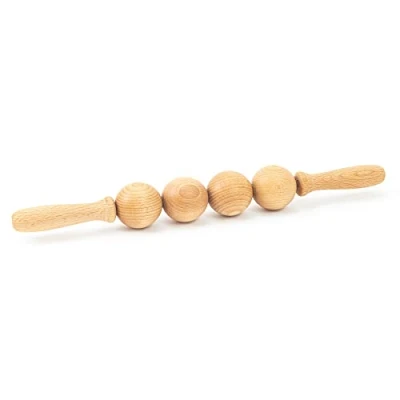Afbeelding van Tuuli Accessories Anti cellulitis bal massage apparaat massageroller roller met handvat maderotherapie van hout