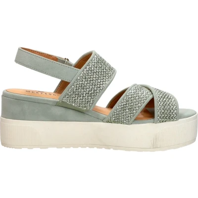 Afbeelding van Mustang Sandalen met plateauzool, Dames, Maat: 40, Groen Kunststof