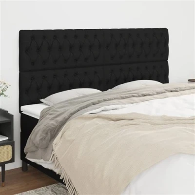 Afbeelding van vidaXL Hoofdborden 4 st 100x7x78/88 cm stof zwart