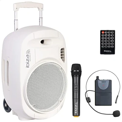 Image de Ibiza Sound PORT12UHF WH MKII Haut parleur pour système d&#039;assistant personnel sans fil Bluetooth 350 Watt 2 voies blanc