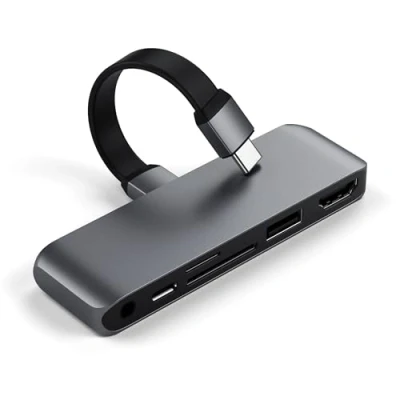 Afbeelding van Satechi Aluminium USB C Mobile Pro Hub SD grey ST MPHSDM