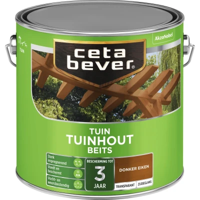 Afbeelding van Ceta Bever Tuinbeits Tuinhout Transparant 009 Donker Eiken 2,5 liter Blanke lak &amp; Beits