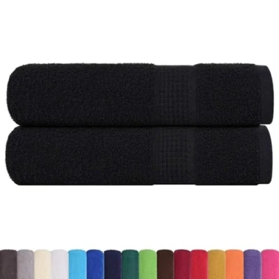 Afbeelding van vidaXL Douchehanddoeken 2 st 70x140 cm 360 g/m² 100% katoen zwart