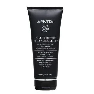 Afbeelding van Apivita Face Care Cleansers Black Detox Cleansing Jelly Gel 150 ml
