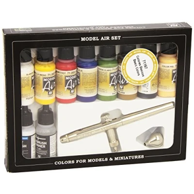 Afbeelding van Vallejo 71167 Basic Model Air Color 10x17ml Acryl with Airbrush Verf set
