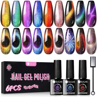 Afbeelding van UR SUGAR 7,5 ml Cat Eye GEL 9D KIT 6 stuks.