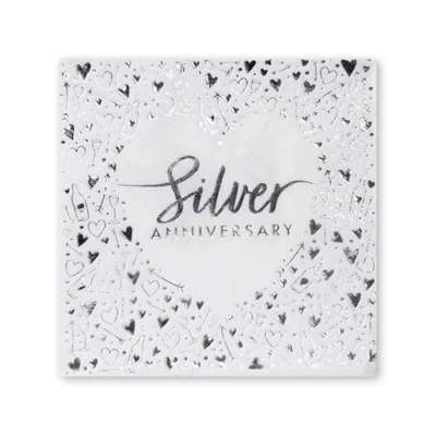 Afbeelding van Creative Party Silver Anniversary servetten, 3 laags, 33 cm, 16 stuks
