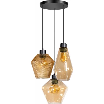 Afbeelding van ETH Hanglamp Origin 3x E27 IP20 Amber Zwart