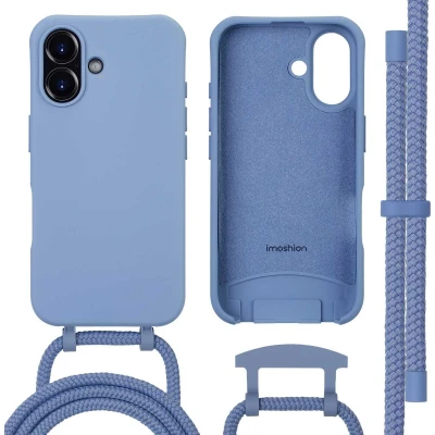 Afbeelding van imoshion Hoesje Geschikt voor iPhone 16 met koord Color Backcover afneembaar MagSafe blauw