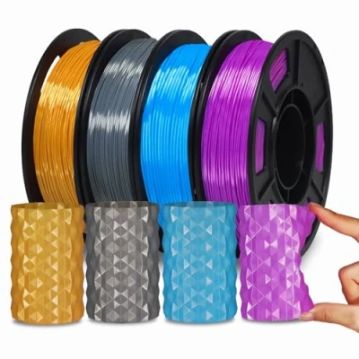 Afbeelding van YOUSU 1,75 mm zijde TPU filament flexibel 3D printfilament 95A hoge hardheid, zacht zelfklevend materiaal, elastisch, 1 kg, gouden zijde, donkergrijs, blauw, paars