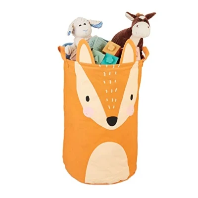 Afbeelding van Relaxdays speelgoedmand grote opbergmand speelgoed vos opvouwbare mand kinderkamer