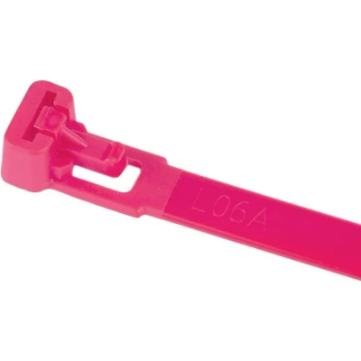 Afbeelding van 100 Stuks Roze Hersluitbare Kabelbinders 540 Mm Lang X 7.6 Tyraps