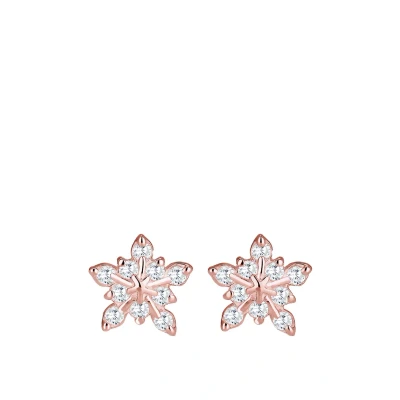 Afbeelding van Elli Oorbellen voor dames, motief sneeuwvlokken, ludisch, met kubische zirkonia, van sterling zilver 925, zilver, zirkonia