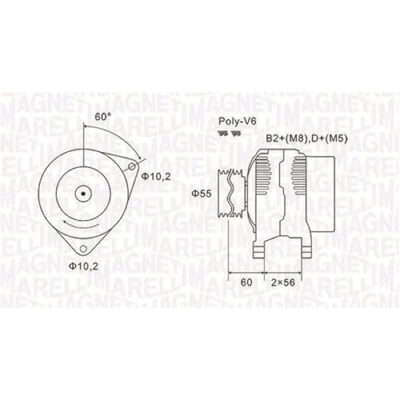 Afbeelding van MAGNETI MARELLI 063731577010 Dynamo / Alternator 14V 120A OPEL: Astra G Saloon, Vectra C CC