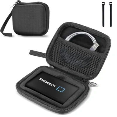Afbeelding van ProCase beschermhoes voor Samsung T7 / Touch/ Shield draagbare SSD, met 2 bevestigingsmiddelen SM externe harde schijf 250 GB, 500 1 TB en TB, schokbestendig net