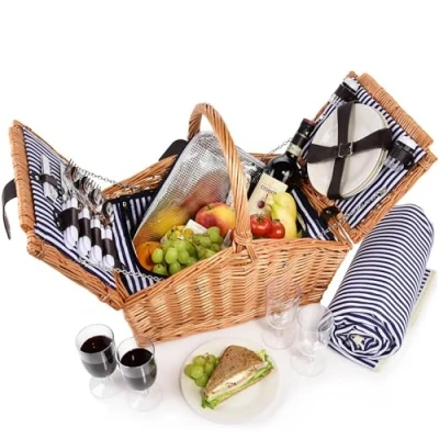Afbeelding van Sänger picknickmand Sylt 24 delig, compleet voor 4 personen, picknickmand, grote en servies