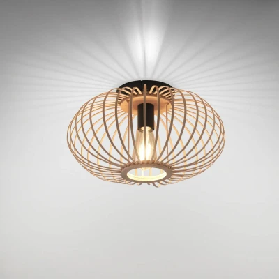Afbeelding van Racoon plafondlamp gemaakt van hout, dunne stutten, Ø 40cm