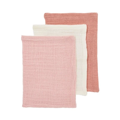 Afbeelding van Meyco Washandjes Soft Rose/Rose/Natural 3 pack