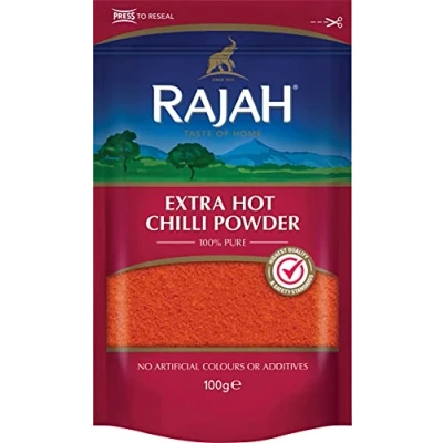 Afbeelding van Rajah Chili Extra scherp poeder voor kruiden en koken, 1 verpakking (1 x 100 g)