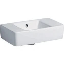 Afbeelding van Geberit Renova Plan fontein wit (40 x 25 cm) zonder kraangat, met