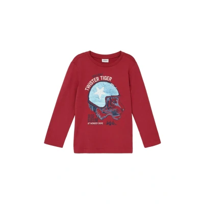 Afbeelding van s.Oliver MIT UND Wendepailletten Longsleeve voor kinderen, Maat: 92/98, Korallrot