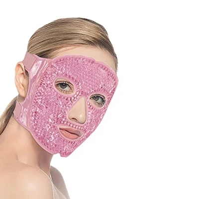 Afbeelding van Koelmasker, oogmasker, verkoelend, gel gezichtsmasker, herbruikbaar gelparel oogmasker voor gezwollen ogen, zakken en (roze)
