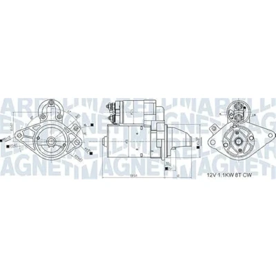 Afbeelding van MAGNETI MARELLI 063721407010 Startmotor 12 1,1 8 TOYOTA: Aygo, PEUGEOT: 107 Hatchback, CITROËN: C1 I