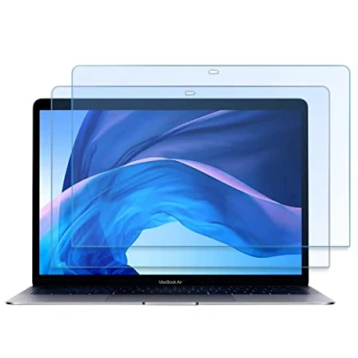 Afbeelding van ProCase 2 anti blauw licht gehard glazen voor MacBook Pro 13 inch M2 2022 / M1 2020 2016, Air 13, M1, displaybeschermfolie, krasbestendig, zonder luchtbellen, 0,33 mm dikte, hardheid 9H