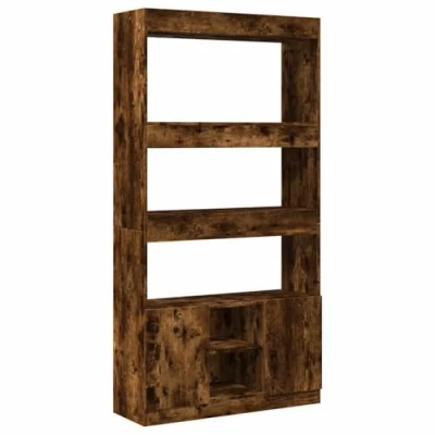 Afbeelding van vidaXL Hoge kast 92x33x180 cm bewerkt hout gerookt eikenkleurig
