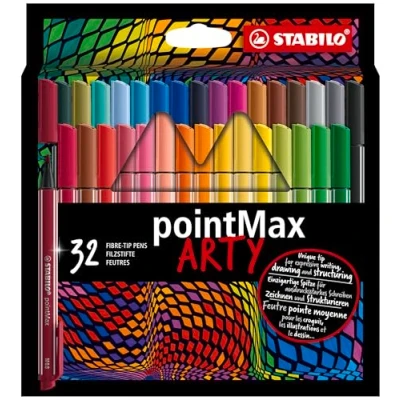 Afbeelding van Viltstift STABILO pointMax 488/32 Arty medium assorti etui à 32 stuks