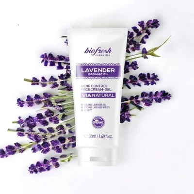 Afbeelding van Biofresh cosmetics Via Natural Lavendel &amp; Acne Crème Olie Gel Anti Puistjes Gezichtsverzorging, Huidverzorging, 50 ml