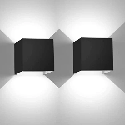 Afbeelding van Set van 2 wandlampen voor binnen, 12 W 6500 K, wit licht, led, waterdicht, IP65, moderne decoratieve wandlamp, slaapkamer, hal, woonkamer, balkon, hotel, bar