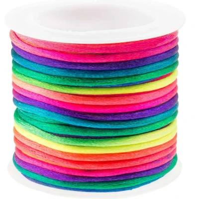 Afbeelding van Satijnkoord (1 mm) Multi Color (30 Meter)