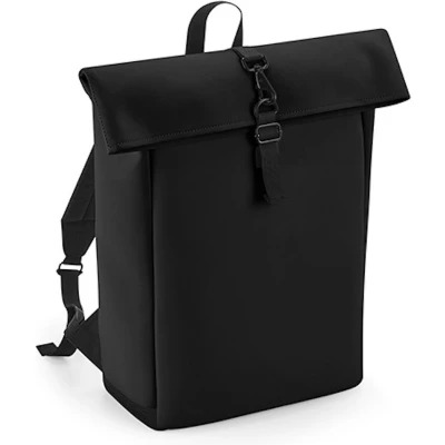 Afbeelding van Matte PU Roll Top Backpack BagBase 12 Liter Black