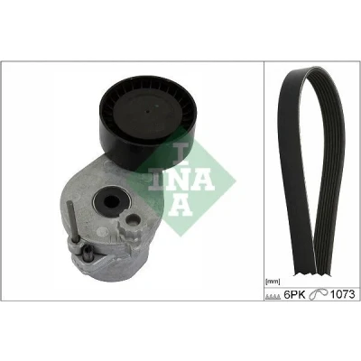 Afbeelding van INA 529 0530 10 Poly V riem set Generatorvrijloop controleren en indien nodig vervangen MERCEDES BENZ: E Class Saloon, C Saloon