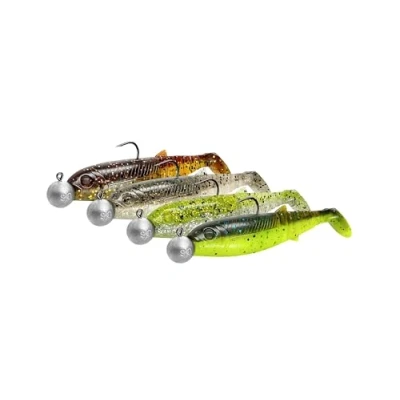Afbeelding van Savage Gear Cannibal Shad 8cm 5g + 7.5g #1/0 Clearwater mix (4 stuks)