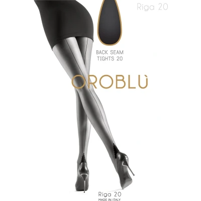 Afbeelding van Oroblu dames Riga panty in 20 denier naad de kleur Zwart, maat: M