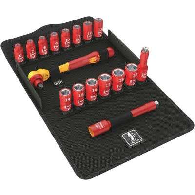 Afbeelding van Wera 8100 SB VDE Zyklop 17 delige geïsoleerde ratelset 6 19mm